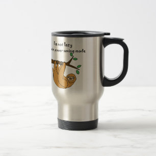 Funny Lazy Sloth Cartoon Travel Mug
