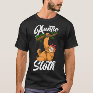 funny lazy sloth design vintage retro auntie sloth T-Shirt