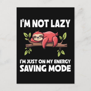 Funny Lazy Sloth Energy Saving Mode Postcard
