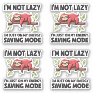 Funny Lazy Sloth Energy Saving Mode stickers