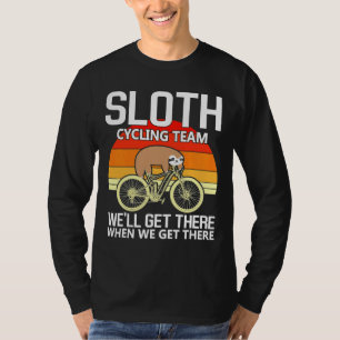 Funny Lazy Sloth Sleeping On Bicycle Sticker T-Shirt