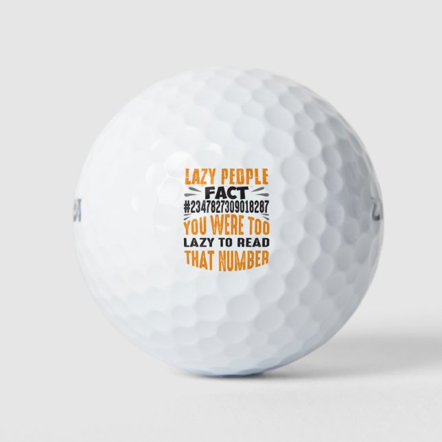 Funny Lazy Social Anxiety People Graphic Sarcastic Golf Balls (Front)