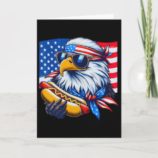 Funny Ld Eagle Hotdog American Flag 4th Of July Pa Card