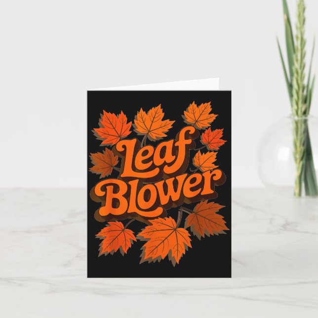 Funny Leaf Blower Fall Autumn Costume Matching Out Card (Front)