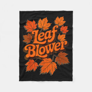 Funny Leaf Blower Fall Autumn Costume Matching Out Fleece Blanket