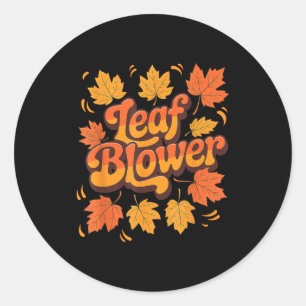 Funny Leaf Blower Fall Costume Couple Halloween Ma Classic Round Sticker