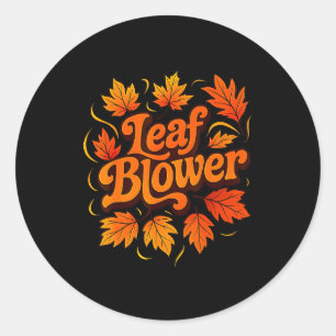 Funny Leaf Blower Fall Costume Couple Halloween Ma Classic Round Sticker