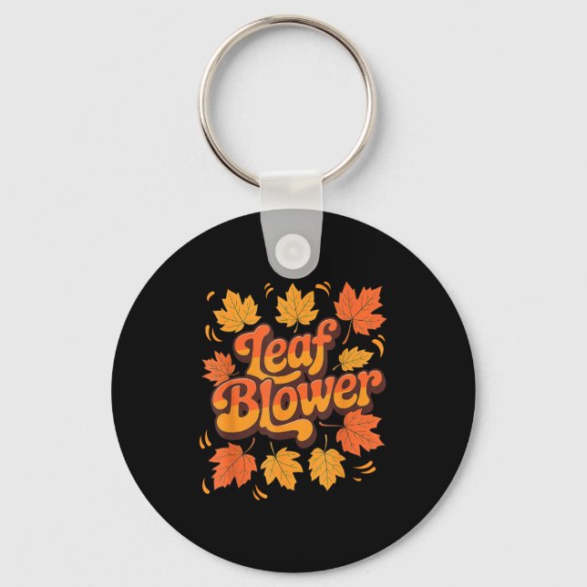 Funny Leaf Blower Fall Costume Couple Halloween Ma Key Ring (Front)