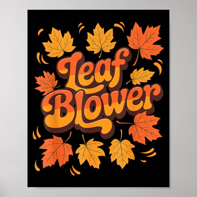 Funny Leaf Blower Fall Costume Couple Halloween Ma Poster (Front)