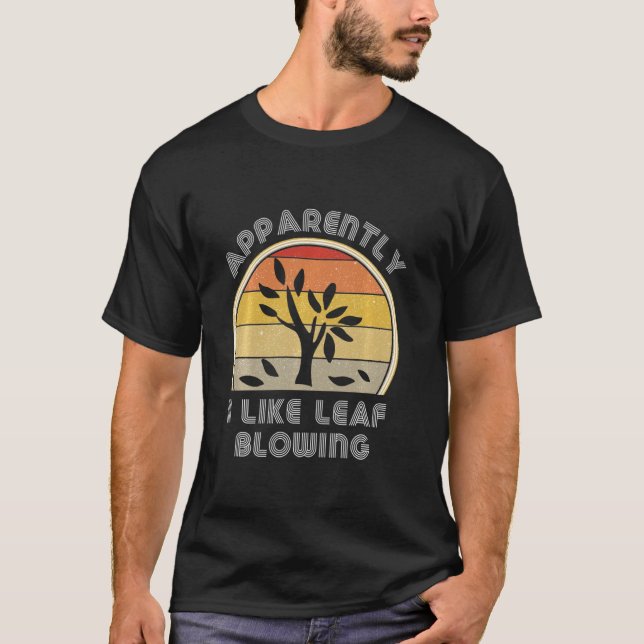 Funny Leaf Blower Retro Lawn Care Yard Work T-Shirt (Front)