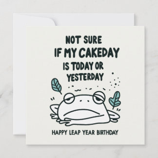 Funny Leap Year Birthday Frog  Holiday Card
