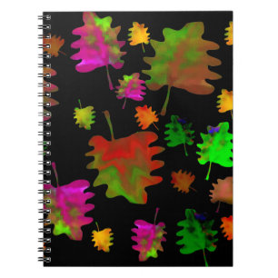 Funny leaves watercolor notebook