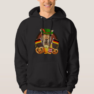 Funny Lederhosen Llama German Beer Drinkers Oktobe Hoodie