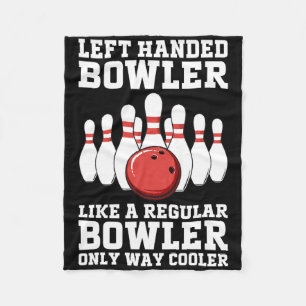 Funny Left Handed Bowler Design For Men Women Bowl Fleece Blanket