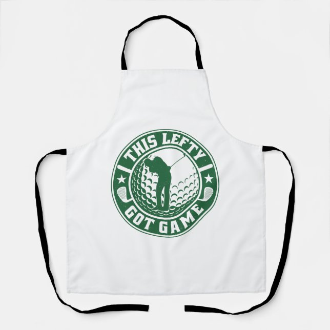 Funny Left Handed Golf Player Apron (Front)