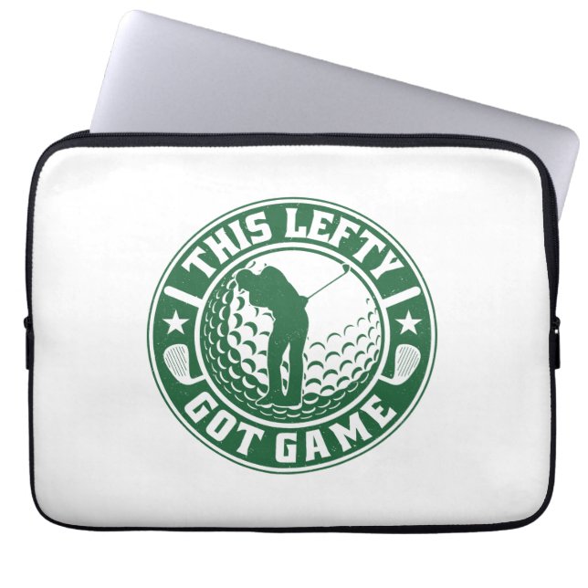 Funny Left Handed Golf Player Laptop Sleeve (Front)