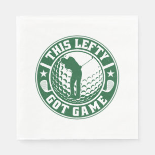 Funny Left Handed Golf Player Napkin
