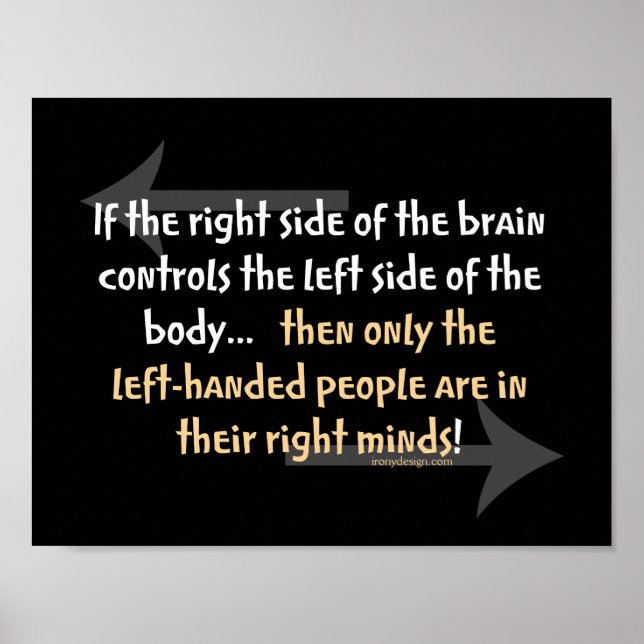 Funny Left-handed people Saying Poster (Front)