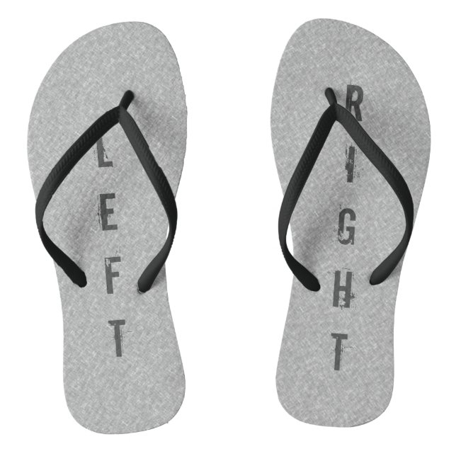 Funny LEFT RIGHT Grey on any Colour Jandals (Footbed)