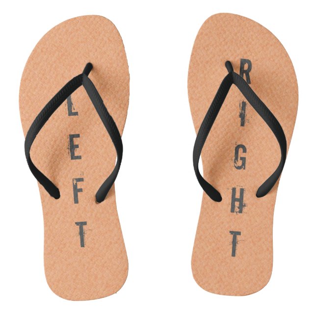 Funny LEFT RIGHT Peach Jandals (Footbed)