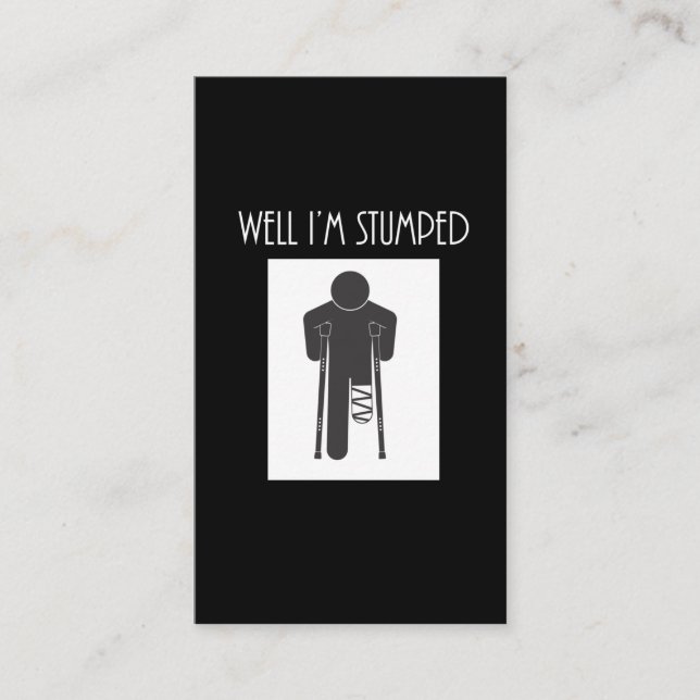 Funny Leg Amputation Recovery Amputee Get Well Business Card (Front)