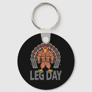 Funny Leg Day Thanksgiving Turkey Deadlifting Dead Key Ring