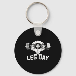 Funny Leg Day Thanksgiving Turkey Deadlifting Dead Key Ring