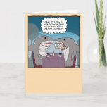 Funny Leg Stuck in Shark's Teeth Birthday Card<br><div class="desc">This funny birthday card features a shark wondering whether she should tell her dining mate that he's got something stuck in his teeth. Does she mean that human leg? It's hardly noticeable. Thanks for choosing this original design by © Chuck Ingwersen and supporting me — an independent artist! I post...</div>