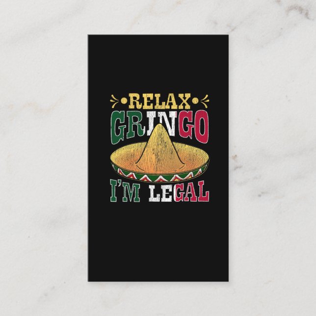 Funny Legal Mexican American Citizen Mexico Humor Business Card (Front)