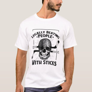 Funny Legally Beating People With Sticks Skull Ice T-Shirt