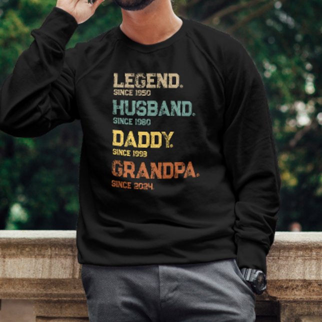 Funny Legend Husband Daddy Grandpa Custom Gift Tri-Blend Shirt (Legend Husband Daddy Grandpa for him funny fathers day grandfather fatherhood)