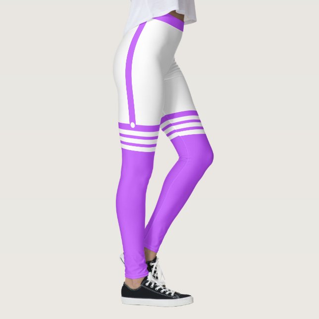 Funny Leggings with Faux Purple Over Knee Socks (Right)