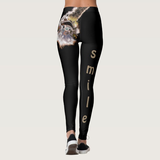 Funny Leggings with Playful Ostrich - Smile (Back)