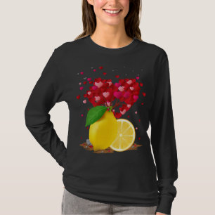 Funny Lemon Fruit Lover Heart Shape Lemon Valentin T-Shirt