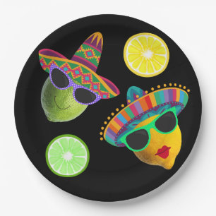Funny Lemon Lime Party Fiesta Paper Plate
