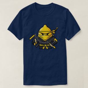 Funny Lemon Shinobi Ninja Nunchucks Illustration T-Shirt