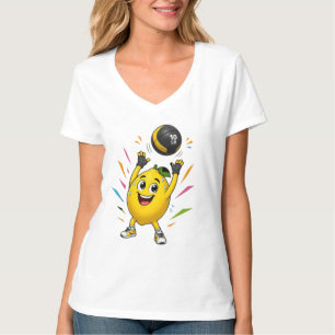 Funny Lemon Weightlifting Cartoon Gym Workout T-Shirt