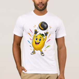 Funny Lemon Weightlifting Cartoon Gym Workout T-Shirt