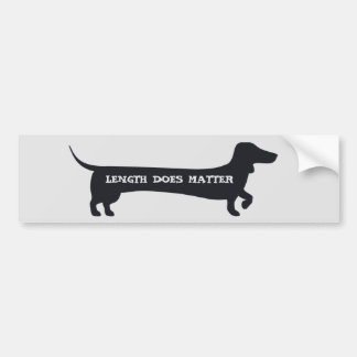 Funny Length does matter dachshund bumpersticker Bumper Sticker
