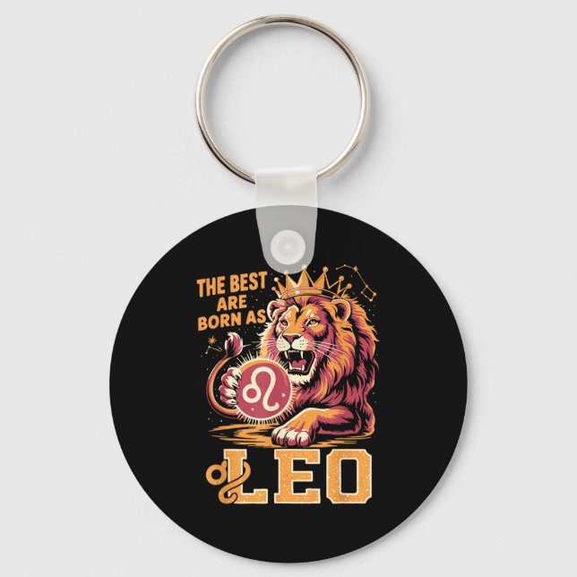 Funny Leo Birthday Quote Astrology Horoscope Gift  Key Ring (Front)