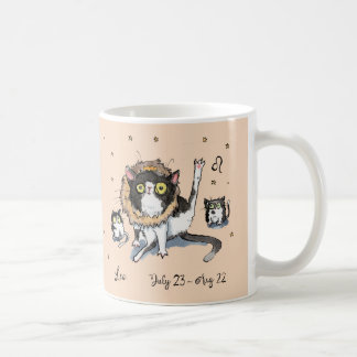 Funny Leo Star sign Zodiac Cat with mane & crown Coffee Mug
