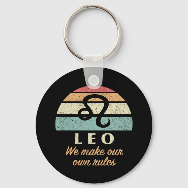 Funny Leo Zodiac Rules Key Ring (Front)