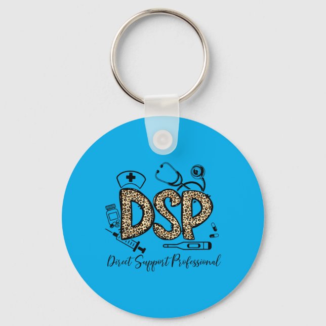 Funny Leopard DSP Direct Suprt Professional Week Key Ring (Front)
