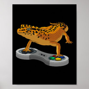 Funny Leopard Gecko Bearded Dragon Gift Kids Cool  Poster