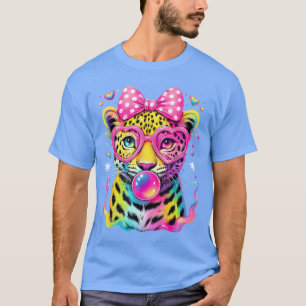 Funny Leopard Glasses Blowing Bubble Gum Backo Sch T-Shirt