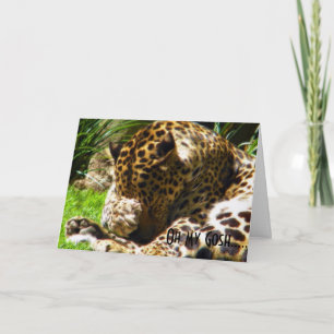 Funny Leopard Greeting Card – Oh My Gosh Reaction