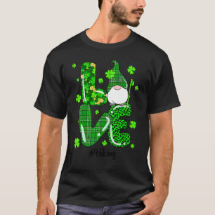 Funny Leopard Irish Green Plaid Hiking Gnome St Pa T-Shirt