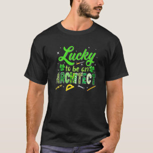 Funny Leopard Plaid Architect Jobs Lover St Patric T-Shirt