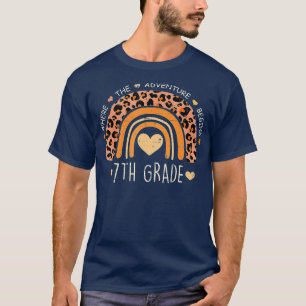Funny Leopard Rainbow 7th Grade Where The Adventur T-Shirt