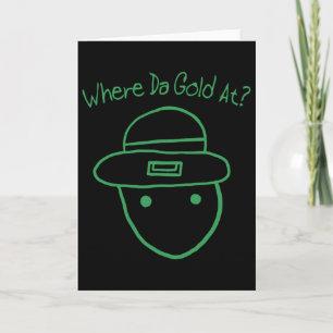Funny Leprechaun Amateur Sketch Meme Irish St Patr Card